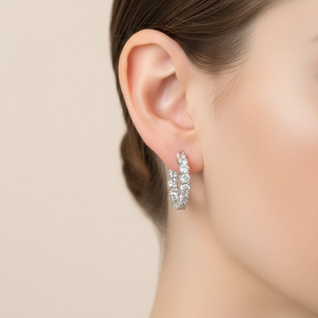 IGI Certificated Circular Diamond Earrings