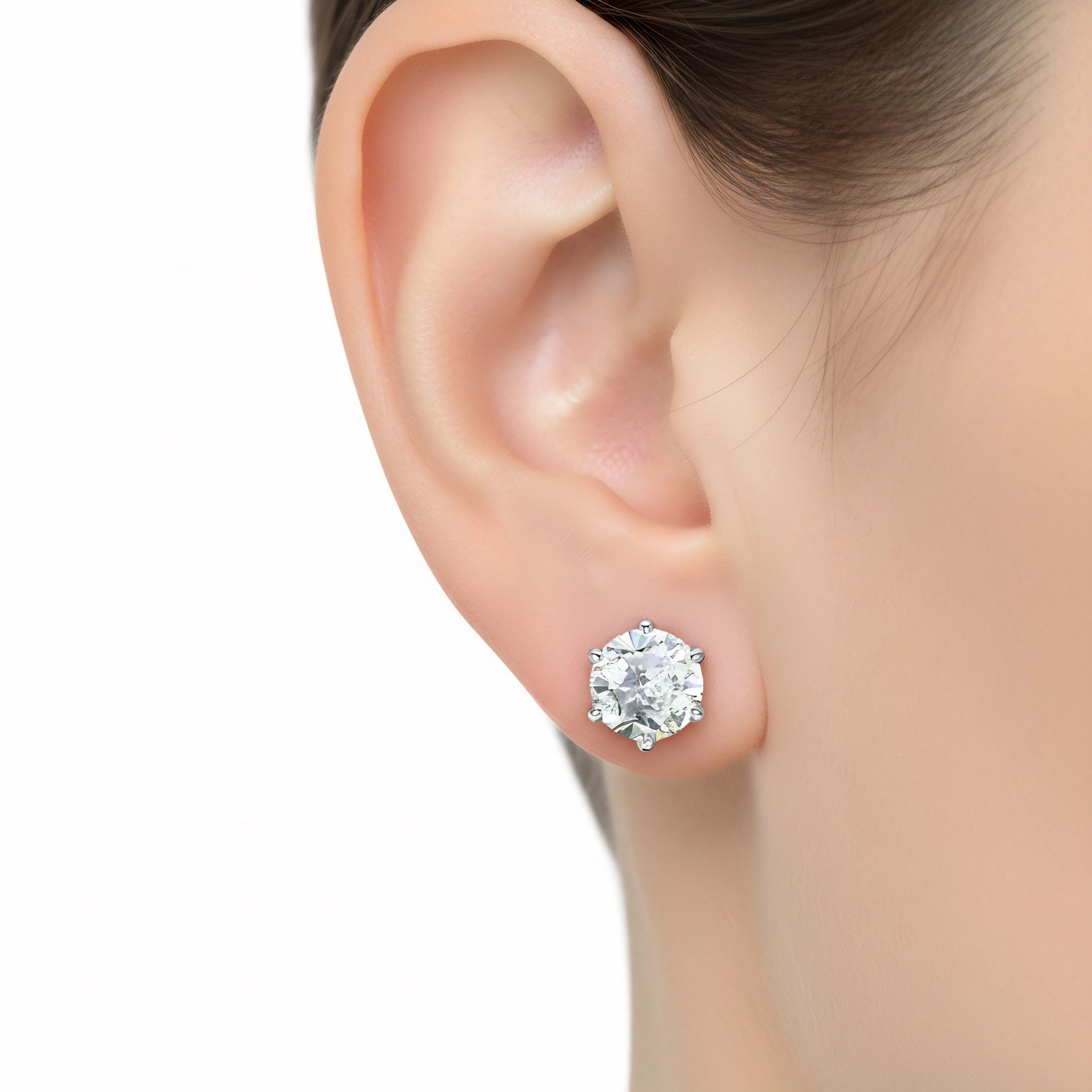 6 Claws Round Shaped Stud Earrings