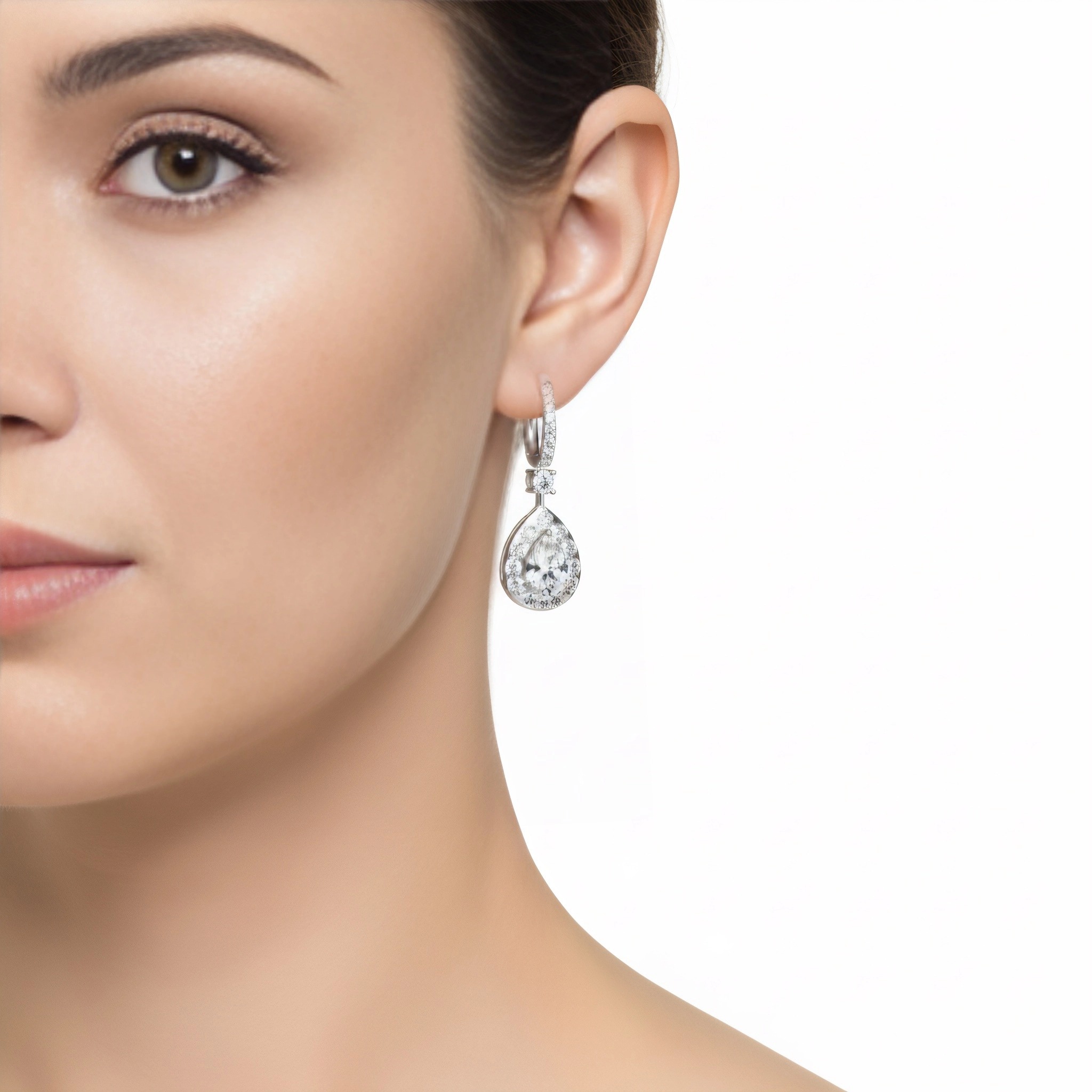 Diamond Earrings Pear Jewelry 18K Gold