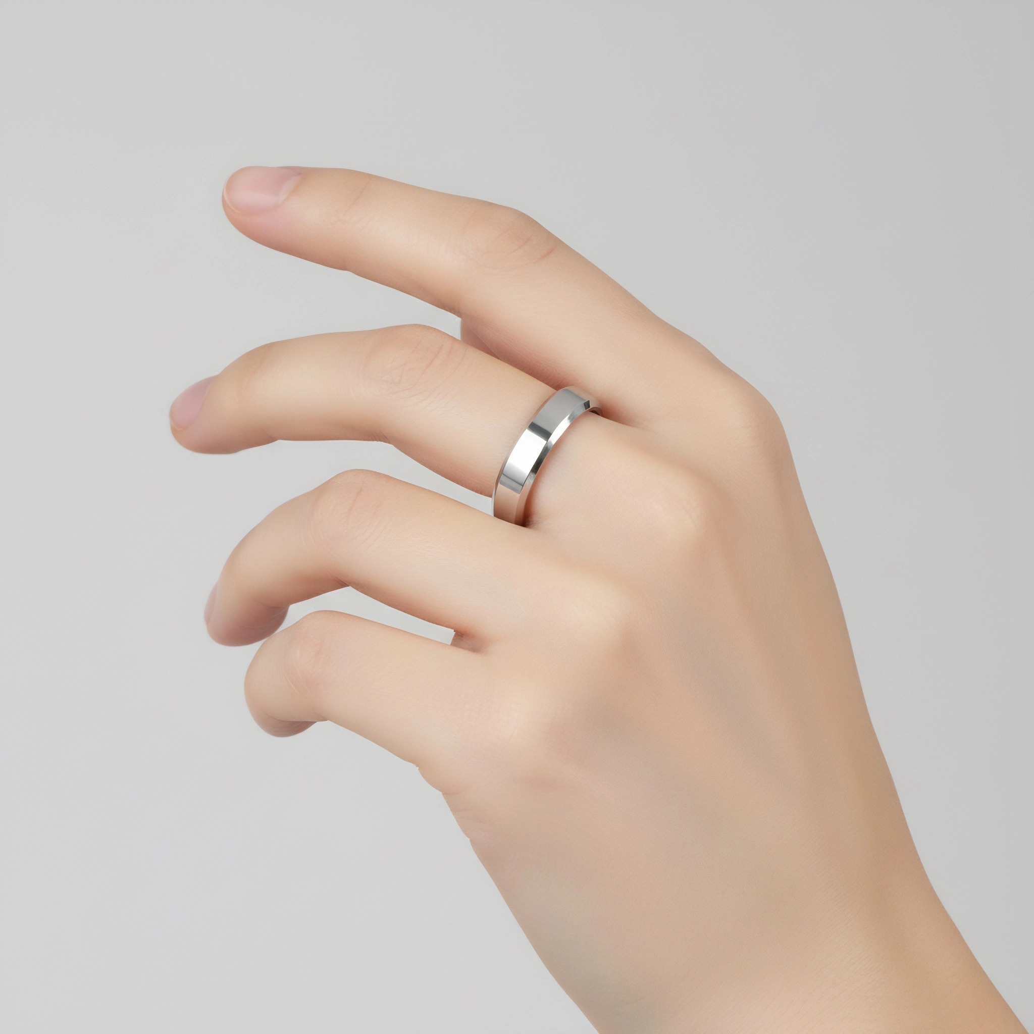 Engagement Ring for Men Diamonds Rings in 18K White Gold