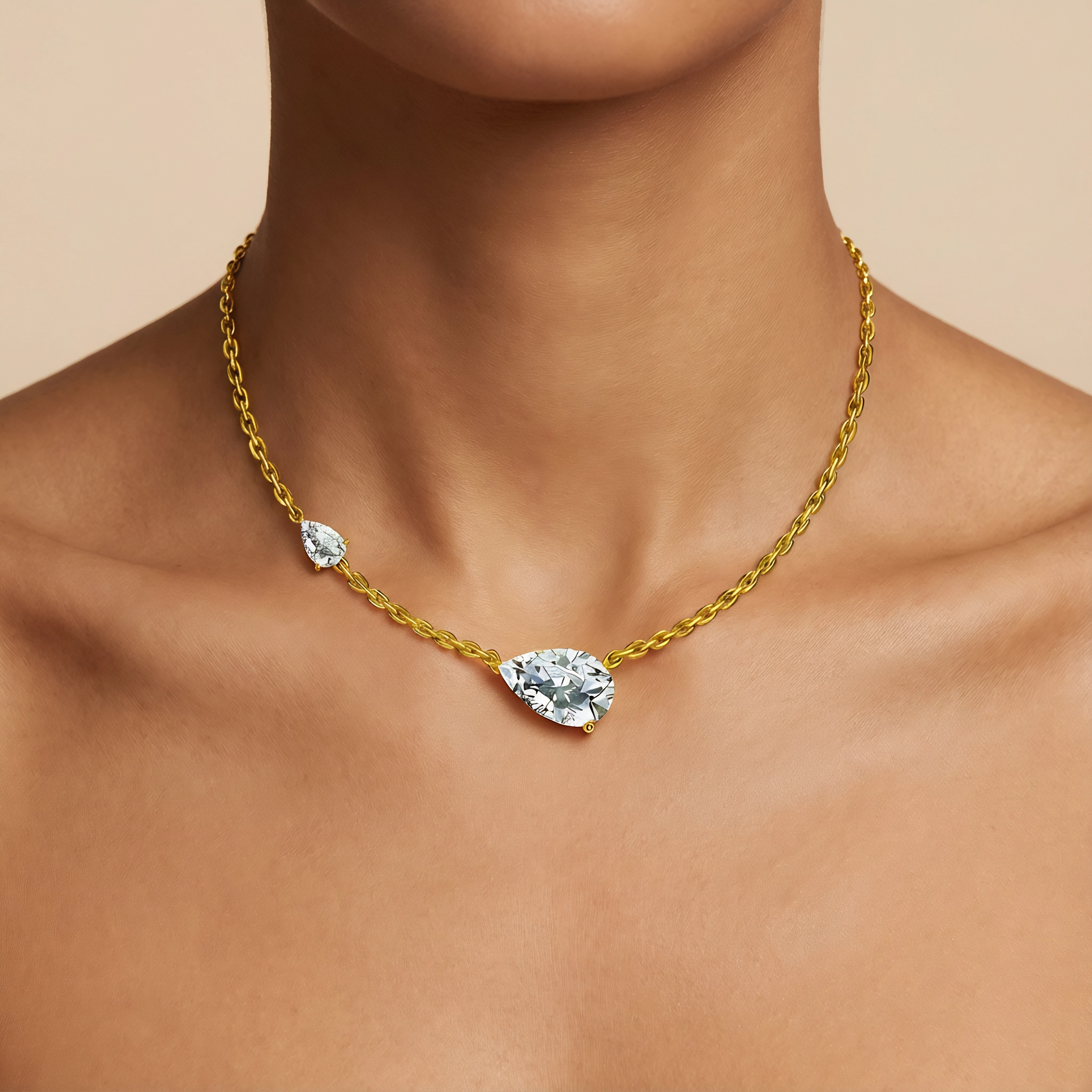 18K Yellow Gold Diamond Necklace
