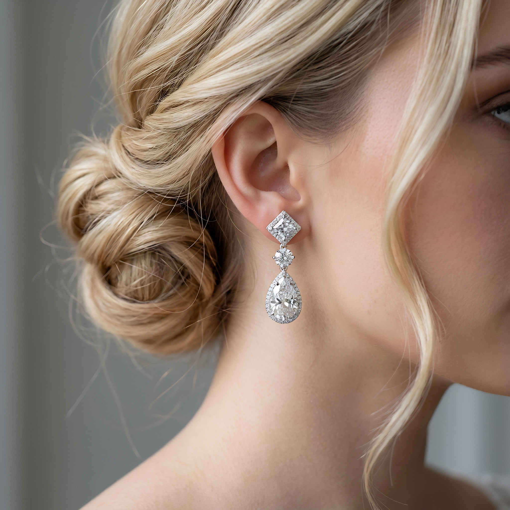 Pear Shape Diamond Earrings for Women